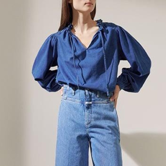 Closed Scarlett indigo twill blouse XXS - Picture 1 of 9